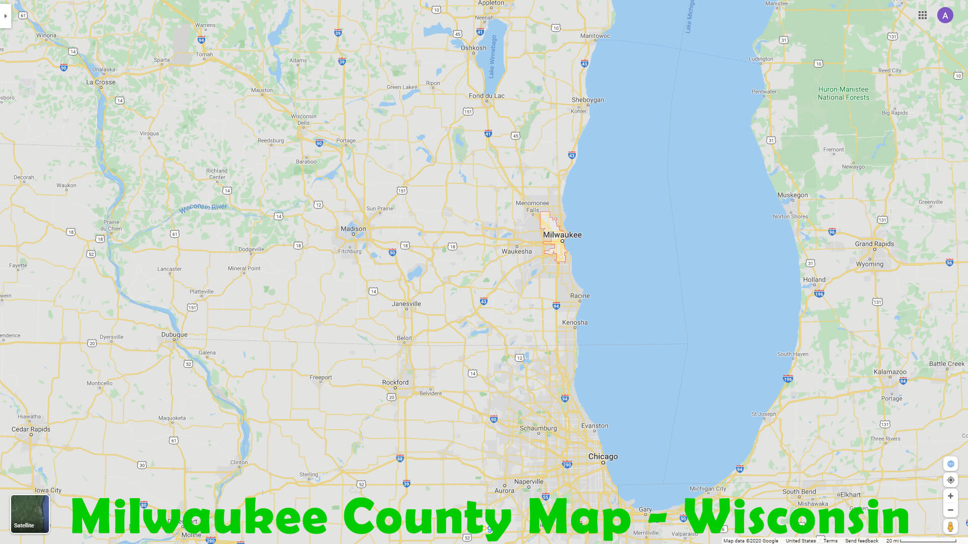 Milwaukee comte Carte   Wisconsin